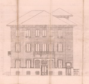 Facciata frontale-progetto edilizio ing. Ceresa (ASCT, PE I cat. 1914/685)