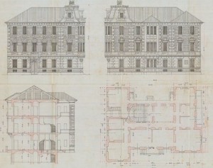 Facciata - progetto edilizio casa Corsini/Ceresa (ASCT, PE I cat. 1905/368)