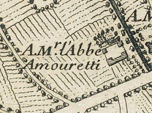 Cascina Amoretti. Gaspard Baillieu, Plan de la Ville et Citadelle de Turin, 1705. © Archivio Storico della Città di Torino