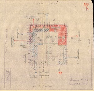 Bombardamenti aerei. Censimento edifici danneggiati o distrutti. ASCT Fondo danni di guerra inv. 134 cart. 3 fasc. 23. © Archivio Storico della Città di Torino