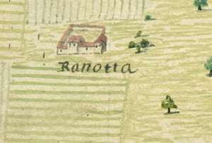 Cascina Ranotta. Carta Tipografica della campagna,             1685. © Archivio Storico della Città di Torino