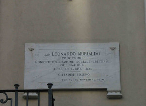 Lapide dedicata a san Leonardo Murialdo. Fotografia di Elena Francisetti, 2010. © MuseoTorino.