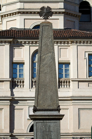 Giuseppe Gabetti, Obelisco ai moti del 1821 (veduta frontale), 1873. Fotografia di Mattia Boero, 2010. © MuseoTorino. 