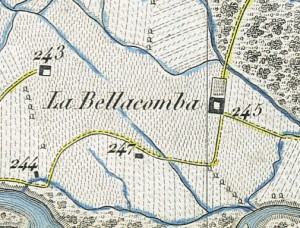 Cascina Bellacomba. Antonio Rabbini, Topografia della Città e Territorio di Torino, 1840. © Archivio Storico della Città di Torino