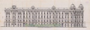 Facciata verso corso Einaudi - progetto edilizio casa Rey/Fenoglio (ASCT, PE I cat. 1909/79)