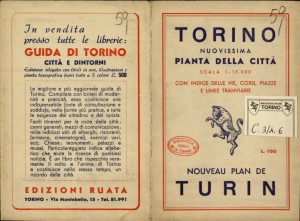 Pianta topografica della città di Torino, 1950 circa. Biblioteca civica centrale, Cartografico 3/4.6.02 © Biblioteche civiche torinesi