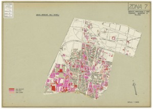 Danni arrecati agli stabili 1:5000, 1942-1945. Zona 7: Borgate Monte Rosa e Monte Bianco, Barriera di Milano. ASCT, Tipi e disegni, cart. 68, fasc. 2 disegno 7. © Archivio Storico della Città di Torino