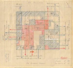 Bombardamenti aerei. Censimento edifici danneggiati o distrutti. ASCT Fondo danni di guerra inv. 760 cart. 15 fasc. 41. © Archivio Storico della Città di Torino