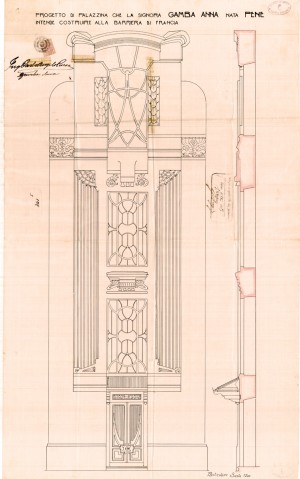 Particolare-progetto edilizio casa Gamba/Ceresa (ASCT, PE I cat. 1905/341)