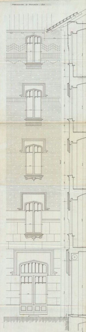 Particolare - progetto edilizio casa Nicolis/Frapolli (ASCT, PE I cat. 1912/269)