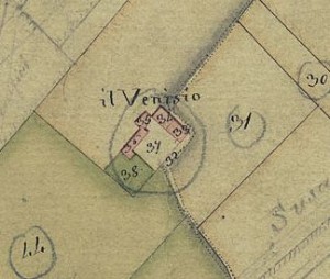 Cascina Venisio, già Machiola. Catasto Gatti, 1820-1830. © Archivio Storico della Città di Torino