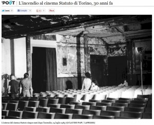 Interno del cinema Statuto cinque mesi dopo l’incendio, 24 luglio 1983 ©Claudio Papi/La Presse