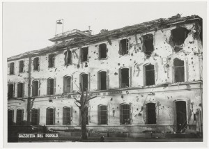 Scuola Elementare “Madonna di Campagna”, Viale Madonna di Campagna. Effetti prodotti dai bombardamenti dell'incursione aerea dell'8-9 dicembre 1942. UPA 2821D_9D01-24. © Archivio Storico della Città di Torino