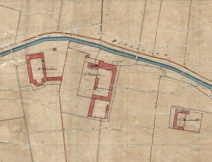 Cascina Anselmetti e cascina Calcaterra. Catasto Rabbini, 1866, ©Archivio di Stato di Torino