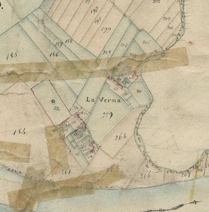 Cascina Verna di via Corneliano d’Alba 3. Catasto Gatti, 1820-1830. © Archivio Storico della Città di Torino