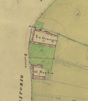 Cascina Grangia Scott. Catasto Gatti, 1820-1830.
 © Archivio Storico della Città di Torino