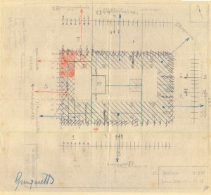 Bombardamenti aerei. Censimento edifici danneggiati o distrutti. ASCT Fondo danni di guerra inv. 839 cart. 17 fasc. 16. © Archivio Storico della Città di Torino