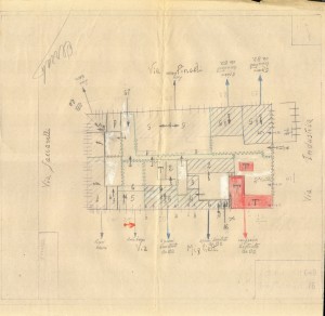 Bombardamenti aerei. Censimento edifici danneggiati o distrutti. ASCT Fondo danni di guerra inv. 649 cart. 13 fasc. 34. © Archivio Storico della Città di Torino 