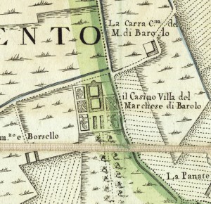 Cascina Barolo. Amedeo Grossi, Carta Corografica dimostrativa del territorio della Città di Torino, 1791. © Archivio Storico della Città di Torino