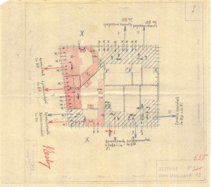 Bombardamenti aerei. Censimento edifici danneggiati o distrutti. ASCT Fondo danni di guerra inv. 535 cart. 10 fasc. 16. © Archivio Storico della Città di Torino