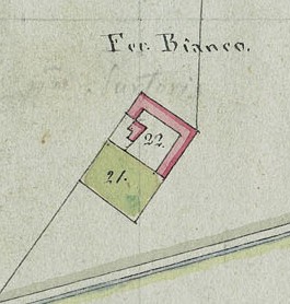 Cascina Bianco nel quartiere Vallette. Mappa primitiva Napoleonica, 1805. © Archivio Storico della Città di Torino