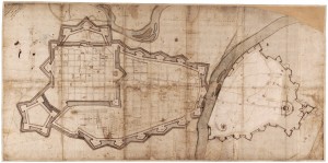 Ercole Negro. Progetto delle nuove fortificazioni di Torino, ca. 1618. © Archivio di Stato di Torino, Carte topografiche per A e B.
