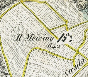 Cascina Meisino, già Cascina Bracco. Antonio Rabbini , Topografia della Città e Territorio di Torino, 1840. © Archivio Storico della Città di Torino