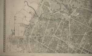 Pianta di Torino, 1945 circa, particolare. Biblioteca civica centrale, Cartografico  8/10.28.03 © Biblioteche civiche torinesi