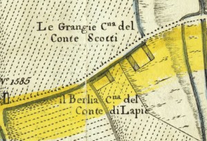 Cascina Grangia Scott. Amedeo Grossi, Carta Corografica dimostrativa del territorio della Città di Torino, 1791, © Archivio Storico della Città di Torino