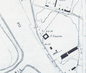 Cascina Calcina e il Casotto di via San Tommaso Agudio 35. Istituto Geografico Militare, Pianta di Torino, 1974, © Archivio Storico della Città di Torino