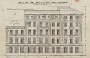 Facciata su corso Dante - progetto edilizio casa Rachetti/Santonè (ASCT, PE I cat. 1902/3)