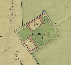 Cascina Bellezia. Catasto Gatti, 1820-1830. © Archivio Storico della Città di Torino