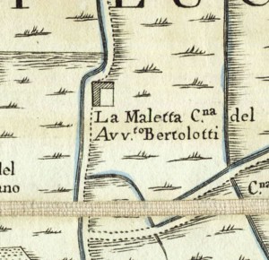 Cascina Maletta. Amedeo Grossi, Carta Corografica dimostrativa del territorio della Città di Torino, 1791. © Archivio Storico della Città di Torino