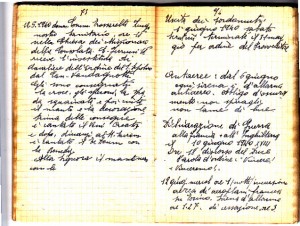 Diario dell’Istituto Lorenzo Prinotti, 1940. ASCT, Fondo Prinotti cart. 31 fasc. 11, 9, pp. 73-74. © Archivio Storico della Città di Torino