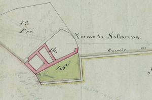 Cascina Saffarona. Mappa primitiva Napoleonica, 1805. © Archivio Storico della Città di Torino