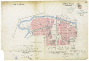 Piano Regolatore per l’ingrandimento della Città, nelle Regioni Valdocco e Borgo Dora (1889), in cui si prevede la costruzione della Nuova Stazione Ferroviaria (1889), in corrispondenza dello Scalo Valdocco.