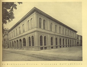 Biblioteca civica Centrale, corso Palestro angolo via Bertrandi, 1929. Biblioteca civica Centrale © Biblioteche civiche torinesi