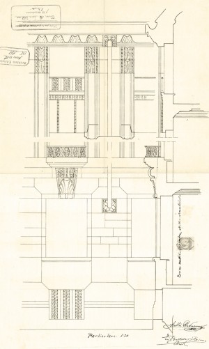 Particolare-progetto edilizio casa Bellia/Ballatore di Rosana (ASCT, PE I cat., 1912/261)