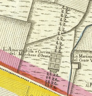 Cascina Amoretti. Amedeo Grossi, Carta Corografica dimostrativa del territorio della Città di Torino, 1791. © Archivio Storico della Città di Torino