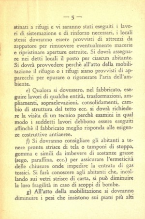 Unione Nazionale Protezione Antiaerea. Norme per il capo fabbricato, pagina 5 di 8. ASCT, Miscellanea sicurezza pubblica 58. © Archivio Storico della Città di Torino