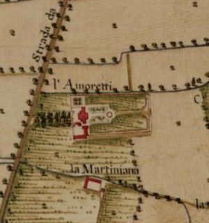Cascina Amoretti. Carta Topografica della Caccia, 1760-1766 circa. © Archivio di Stato di Torino