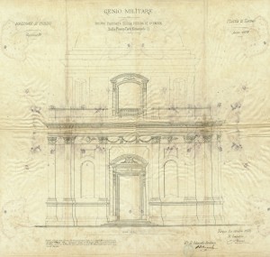 Progetto della facciata della chiesa di Santa Croce, 1873 © Archivio Storico della Città di Torino (Affari Gabinetto del Sindaco, anno 1873, cart.35, fasc. 13).