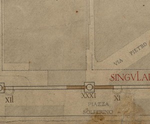 Tratto di mura della città romana in piazza Solferino
