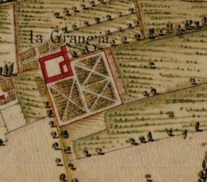 Cascina La Grangia, Grange. Carta Topografica della Caccia, 1760-1766 circa, © Archivio di Stato di Torino.