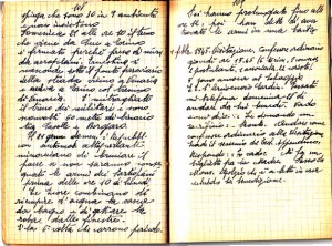 Diario dell’Istituto Lorenzo Prinotti, 1945. ASCT, Fondo Prinotti cart. 31 fasc. 11, 10, pp. 108-109. © Archivio Storico della Città di Torino