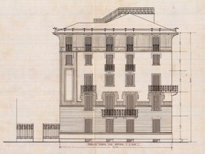 Facciata via Ormea - progetto edilizio casa Blengini/Ceradini (ASCT, PE 1 cat. 1899/88)
