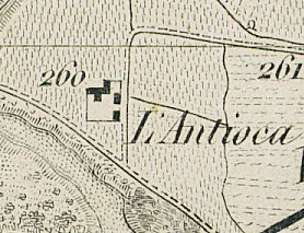 Cascina Antiochia. Antonio Rabbini, Carta topografica dei contorni di Torino, 1878. © Archivio Storico della Città di Torino