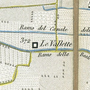 Cascina Le Vallette. Antonio Rabbini , Topografia della Città e Territorio di Torino, 1840. © Archivio Storico della Città di Torino