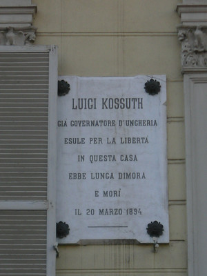 Lapide dedicata a Luigi Kossuth. Fotografia di Elena Francisetti, 2010. © MuseoTorino