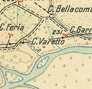 Cascina Varetto. Istituto Geografico Militare, Pianta di Torino e dintorni, 1911. © Archivio Storico della Città di Torino